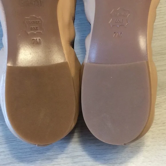 Tory Burch Tan Travel Leather Ballet Slipper Flats - Picture 10 of 16